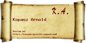 Kopasz Arnold névjegykártya