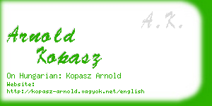 arnold kopasz business card